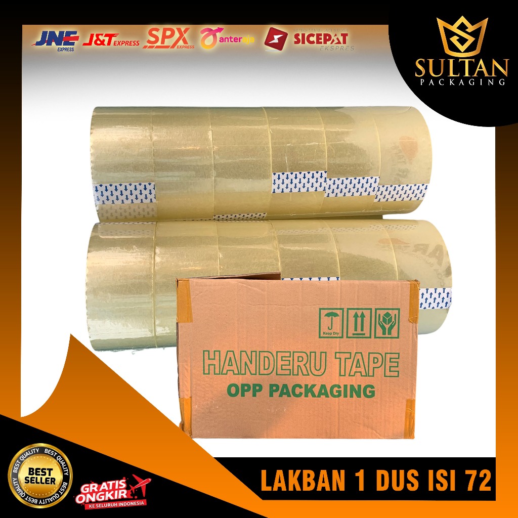 

Handeru Lakban Bening Premium 1 Dus isi 24 pak 72 pcs Lakban Perlengkapan Kantor Sekolah Dan Packing