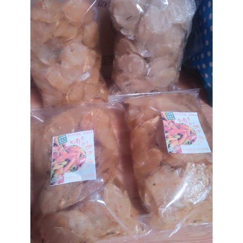 

kripik kaca rasa original+extra pedas