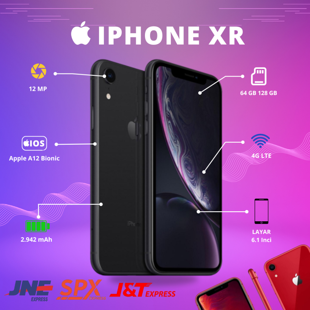 APPLE IPHONE  XR 64GB 128GB 256GB FULLSEET LCD 100% MULUS SECOND ORIGINAL