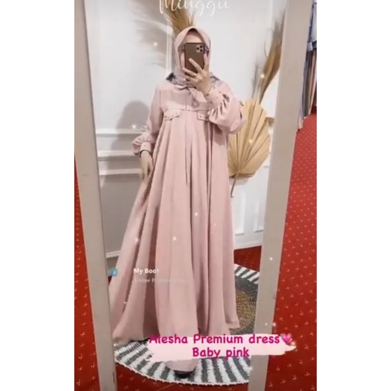 ALESHA DRESS PREMIUM BY IYALUNA (WARNA SOFT PINK UKR M)