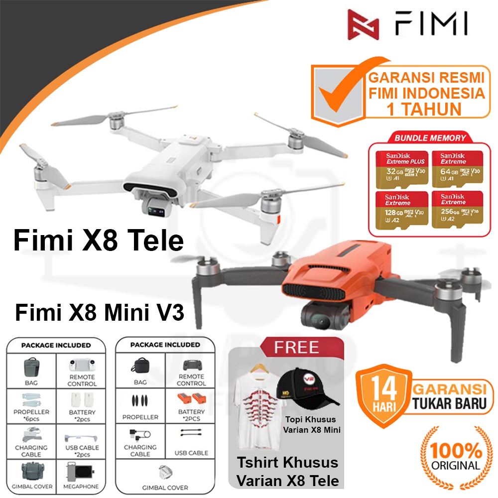 FIMI X8 TELE Drone 4K 48MP Camera 3-Axis Gimbal 10km with Megaphone - Drone Fimi X8 Mini V3 Combo RE