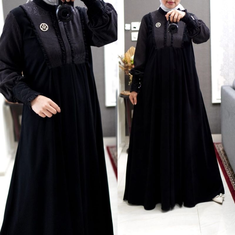 KARINA DRESS / GAMIS PESTA WANITA / GAMIS HITAM MEWAH ORI BY AMORI
