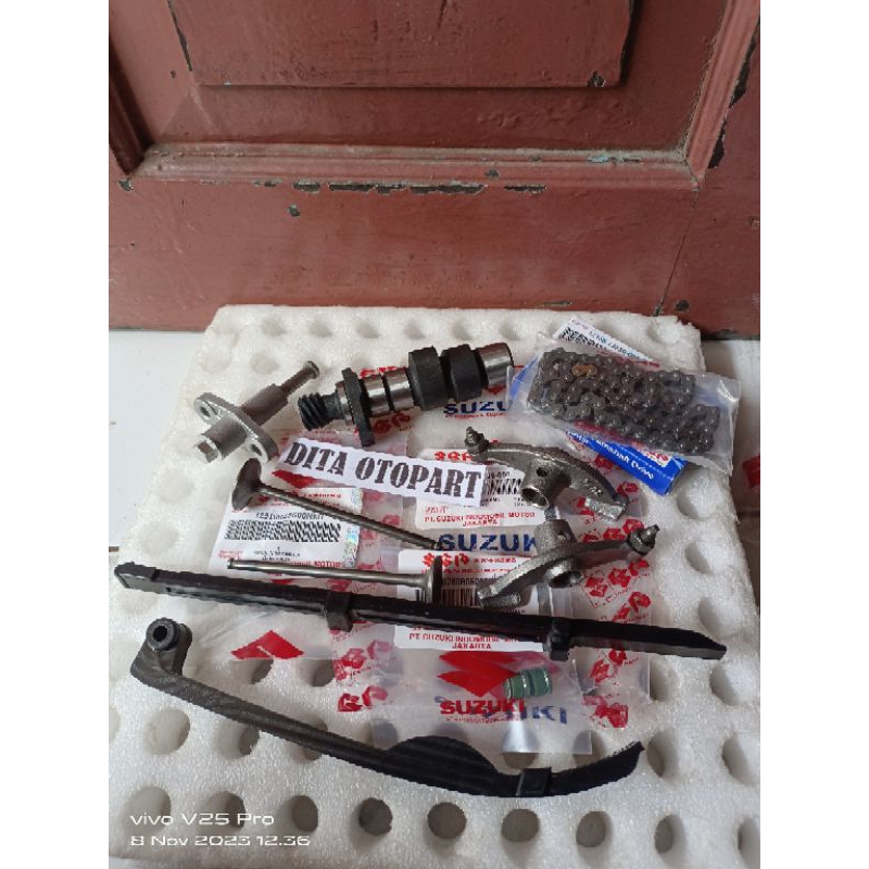 PAKETAN 7 BARANG NOKEN AS CHAMSHAFT THUNDER + PLATUK PELATUK KLEP + LIDAH TENSIONER + PAYUNG KLEP SE