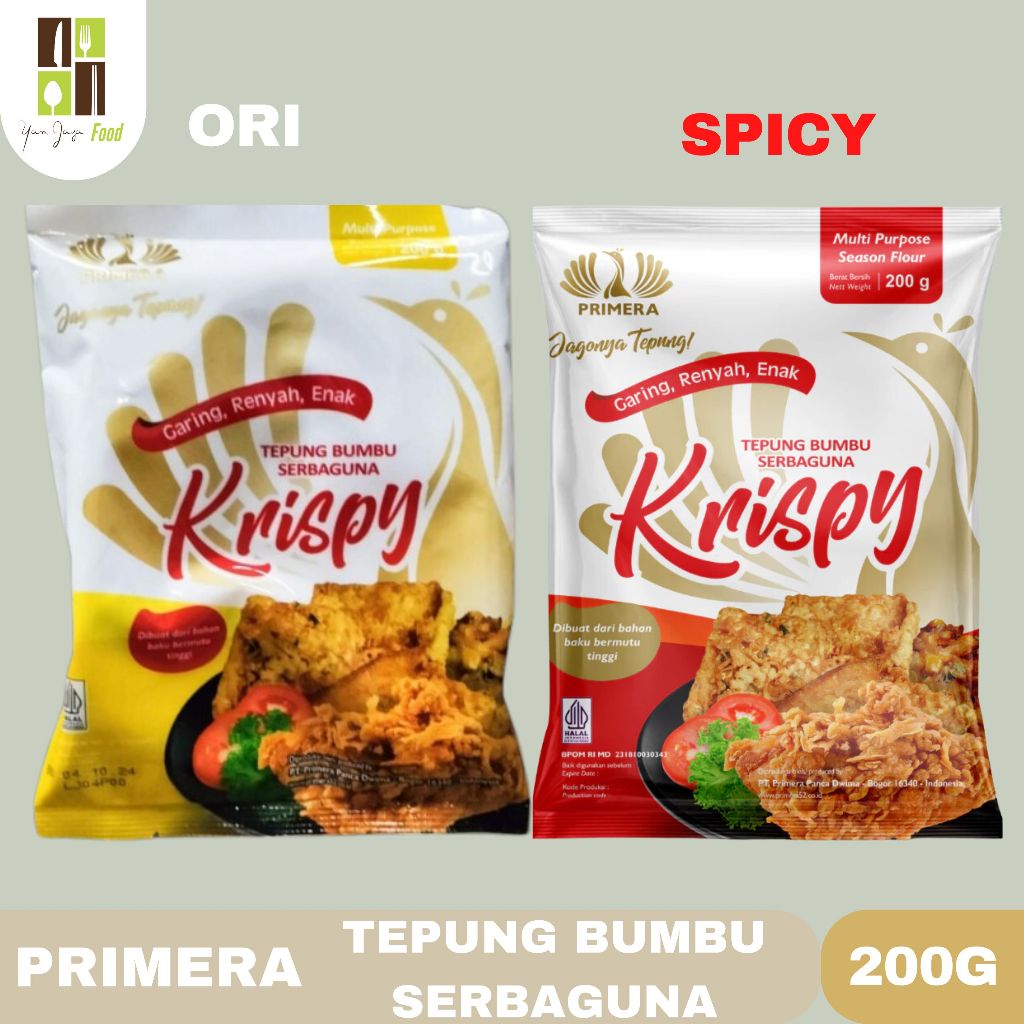 

Primera Tepung Krispy / Tepung Bumbu Serbaguna / Crispy / Krispi Kemasan 200g