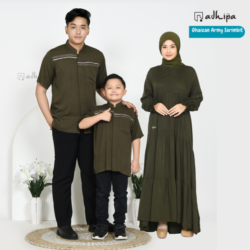 Sarimbit Keluarga Koko Couple Gaizan Ayah dan Anak warna Army