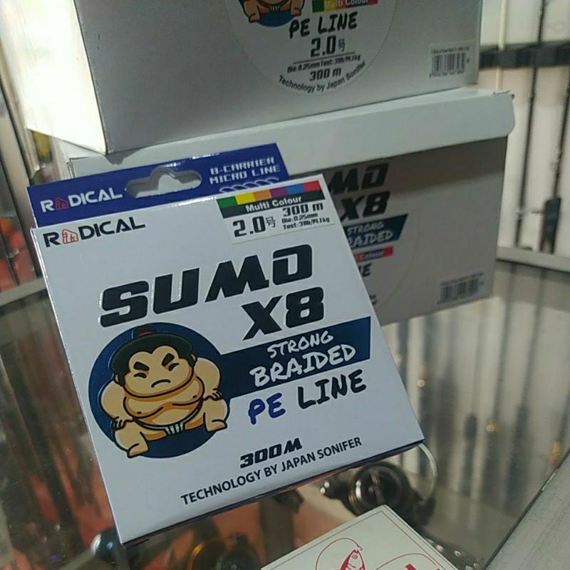 PE SUMO X8 300M/STRONG BRAIDED/MULTICOLOUR