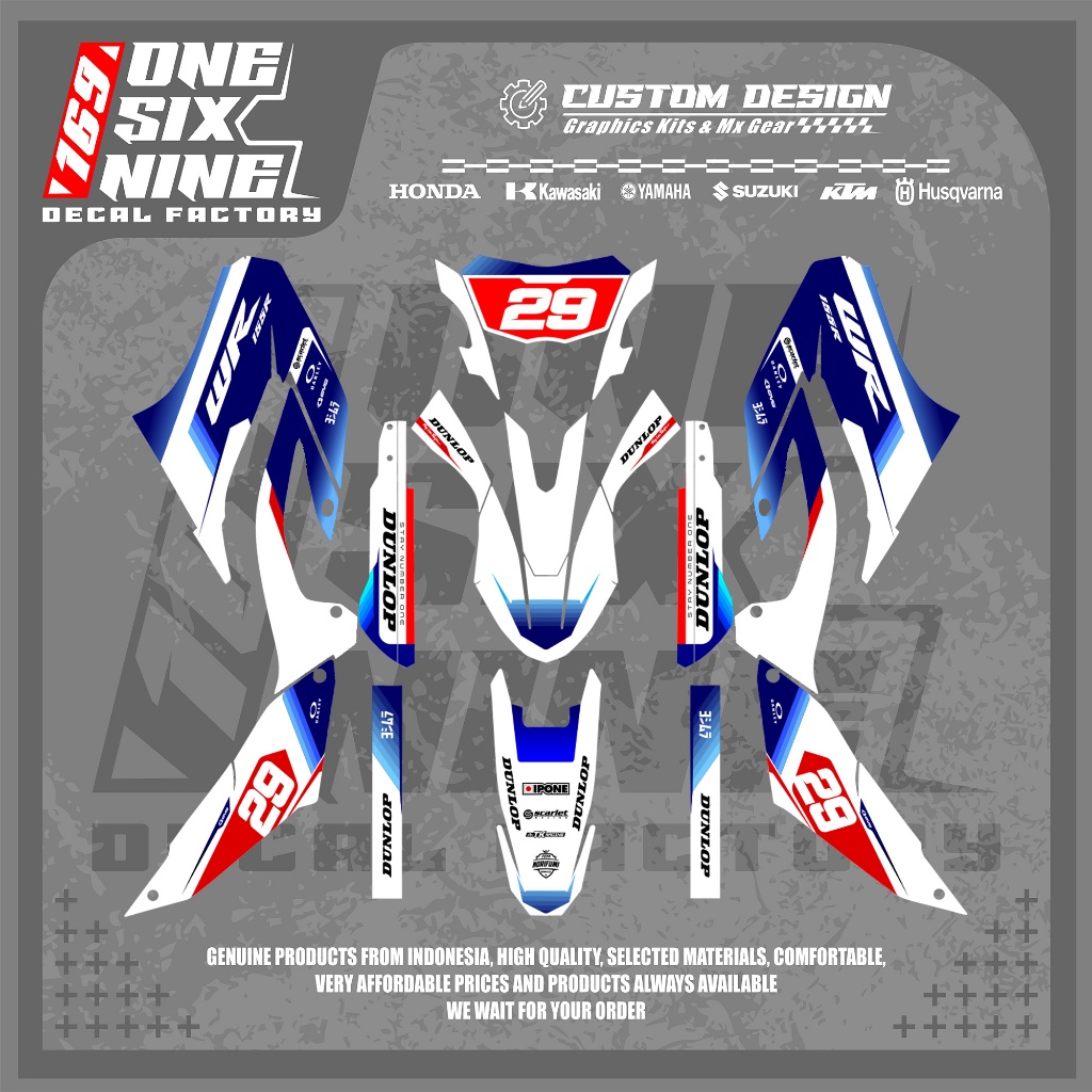 Decal Yamaha Wr 155 Putih biru - Decal Wr 155 Custom design