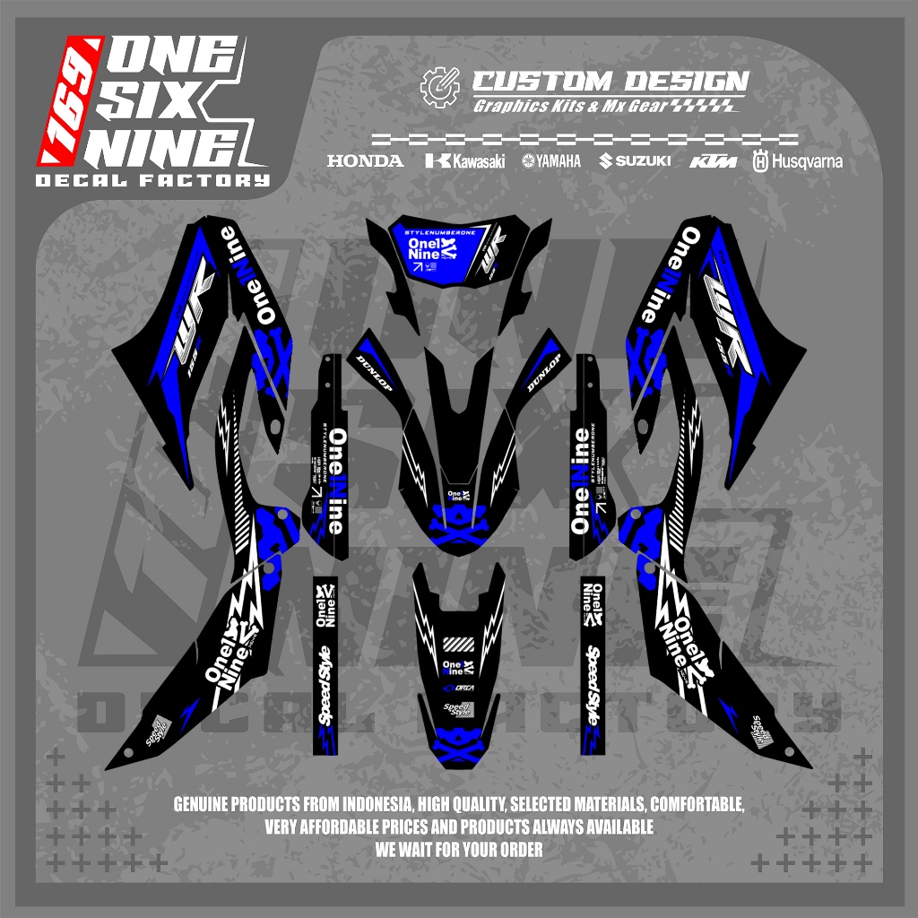 Decal Yamaha Wr 155 Biru Hitam Simple - Decal Wr155 Custom Design