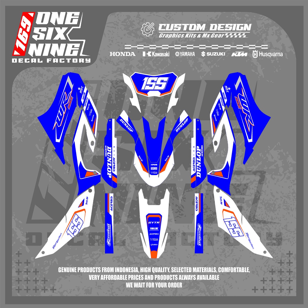Decal Yamaha Wr 155 Biru Putih - Decal Custom Yamaha Wr 155
