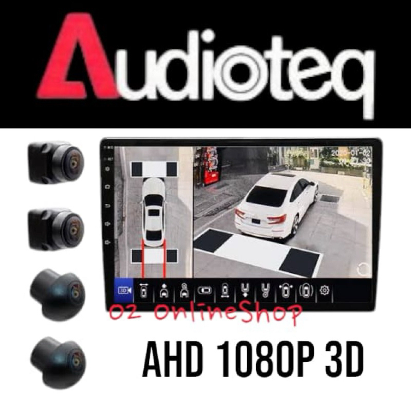 Audioteq Kamera 360 3D bird view mobil / Kamera 360 3D 1080p Audioteq - kamera 4 sisi 360 derajat mo