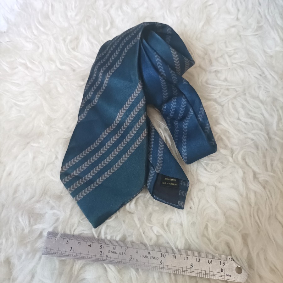 dasi vintage Pierre Balmain striped art pattern silk neck tie luxury