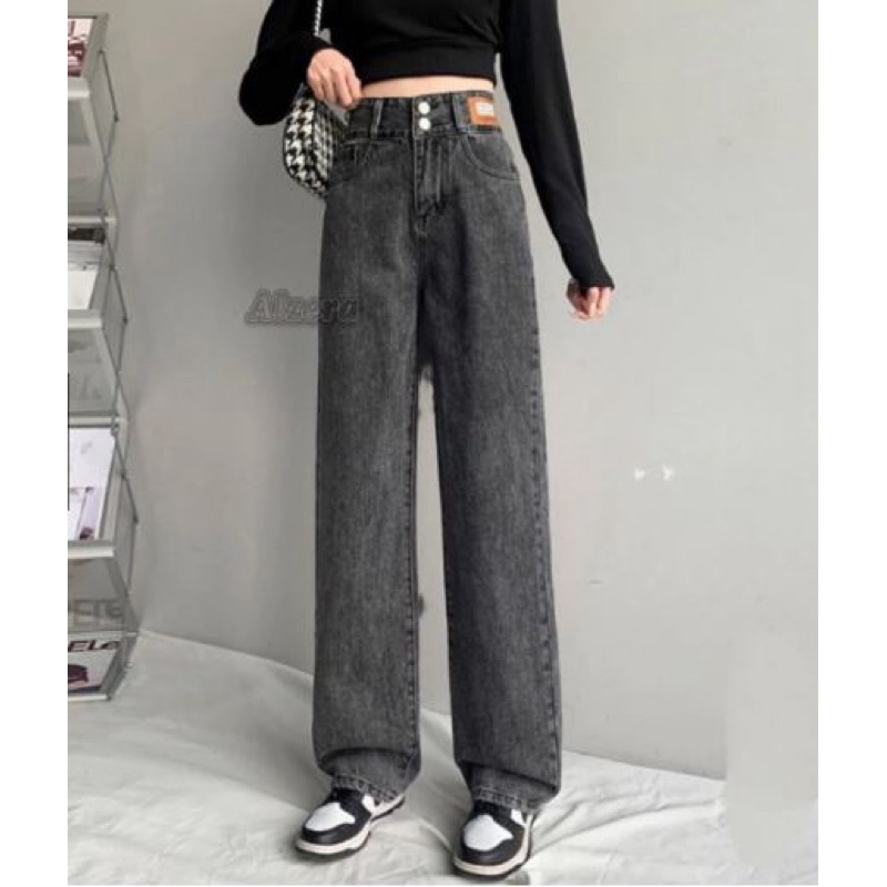 Highwaist Jeans Premium Kulot Kancing 2