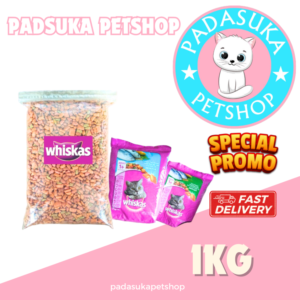 whiskas repack 1kg makanan kucing kering whiskas