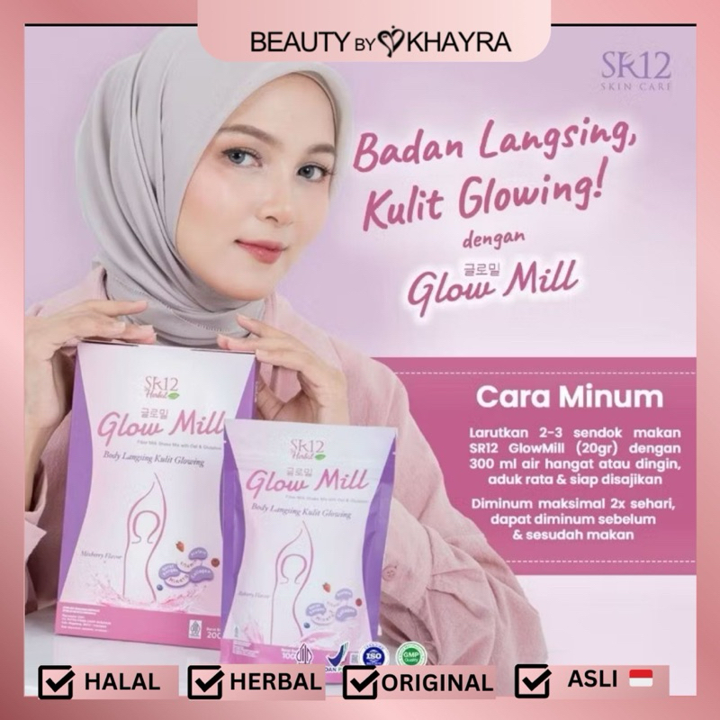 Beauty by Khayra - SR12 GLOW MILL | Body Langsing Kulit Glowing | Mixberry Flavor | Minuman Diet Her