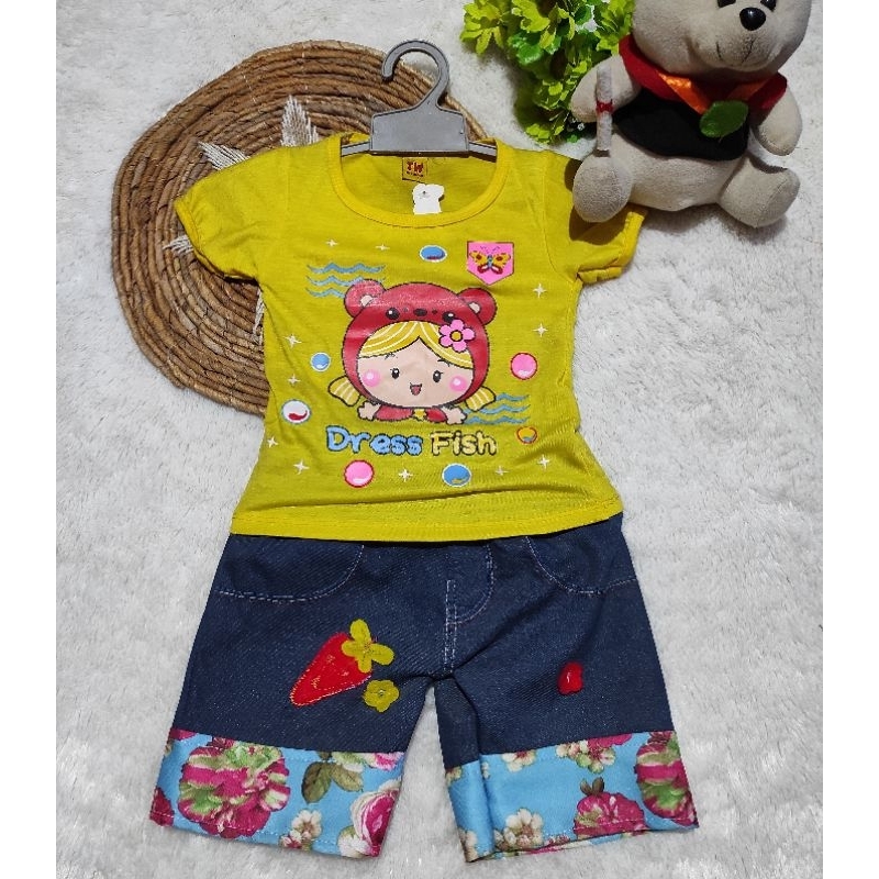 SETELAN ROK CELANA ANAK PEREMPUAN USIA 2 3 TAHUN / KAOS ANAK PEREMPUAN CEWEK SETELAN CELANA ROK JEAN