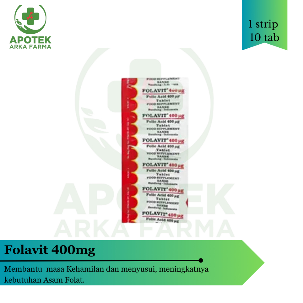 Folavit 400mg ( folic acid ) 1 str 10 tablet