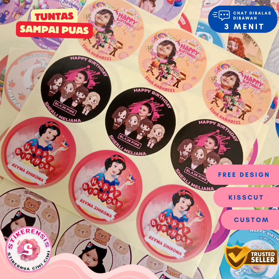 

HBB Photo Plus Girl Series Stiker Ulang Tahun Anak Label Ultah Anak Bayi Perempuan Wanita Ultah