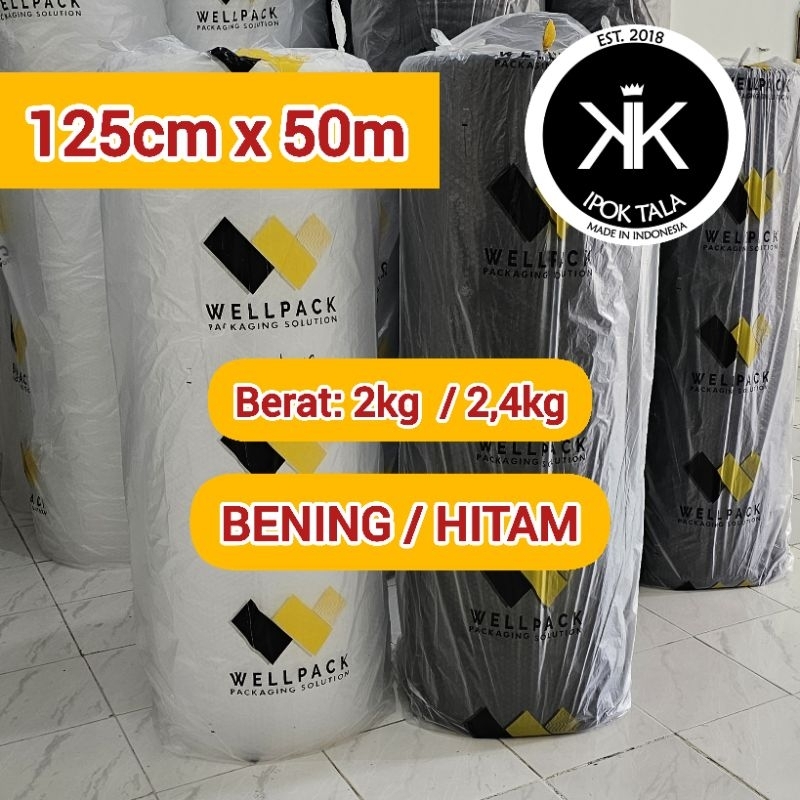 

Bubble Wrap Roll Plastik 125cm x 50m Bening & Hitam Wellpack dengan Core