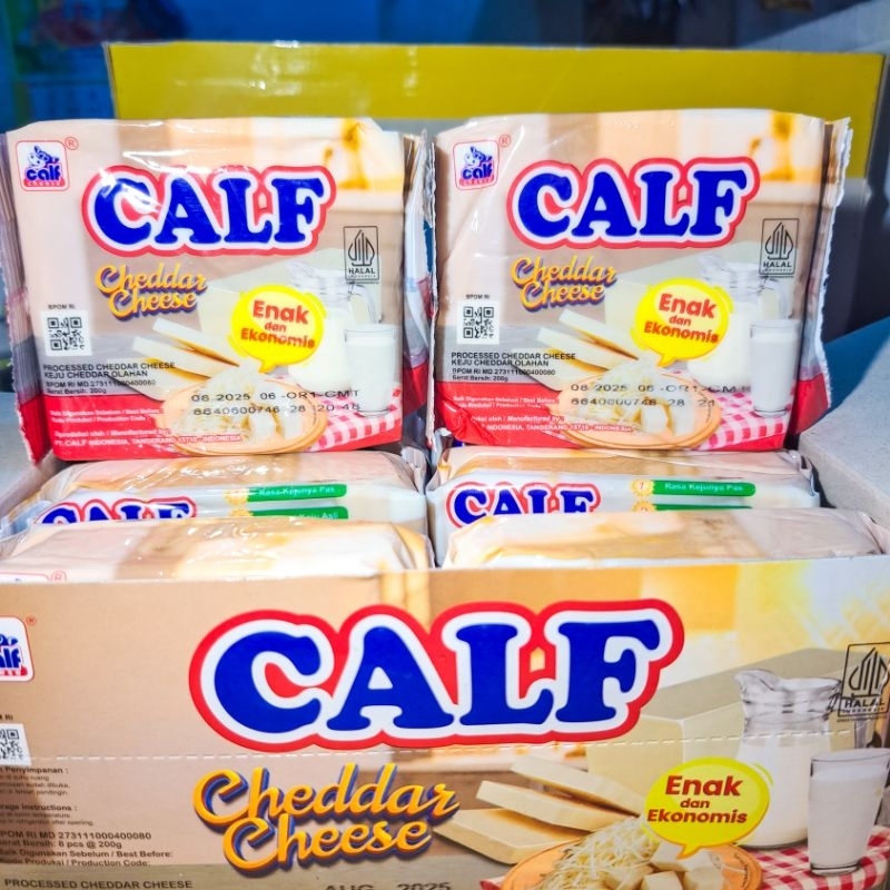 

KEJU CHEDDAR POTONG CALF SERBAGUNA 200G