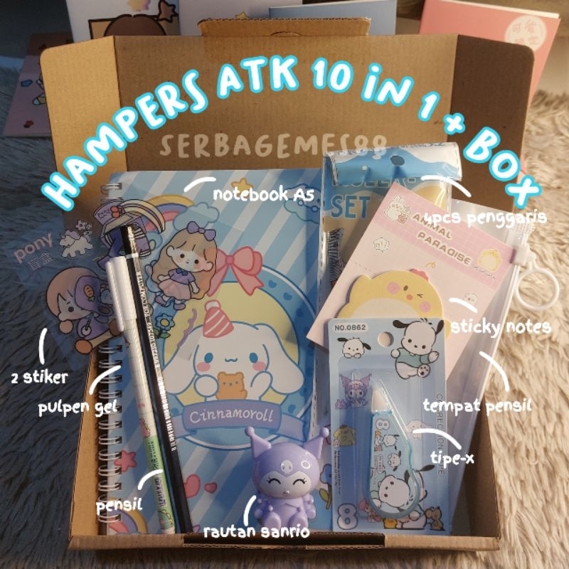 

serbagemes88 - PAKET SET ALAT TULIS 10 IN 1 KARAKTER SANRIO KUROMI MELODY CINNAMOROLL POMPURIN / HAMPERS KADO GIFT HADIAH / STATIONERY UNTUK HADIAH ANAK SEKOLAH WISUDA / HADIAH ANAK ANAK CEWEK / KADO UNIK BOX ULTAH MURAH / SOUVENIR ULANG TAHUN