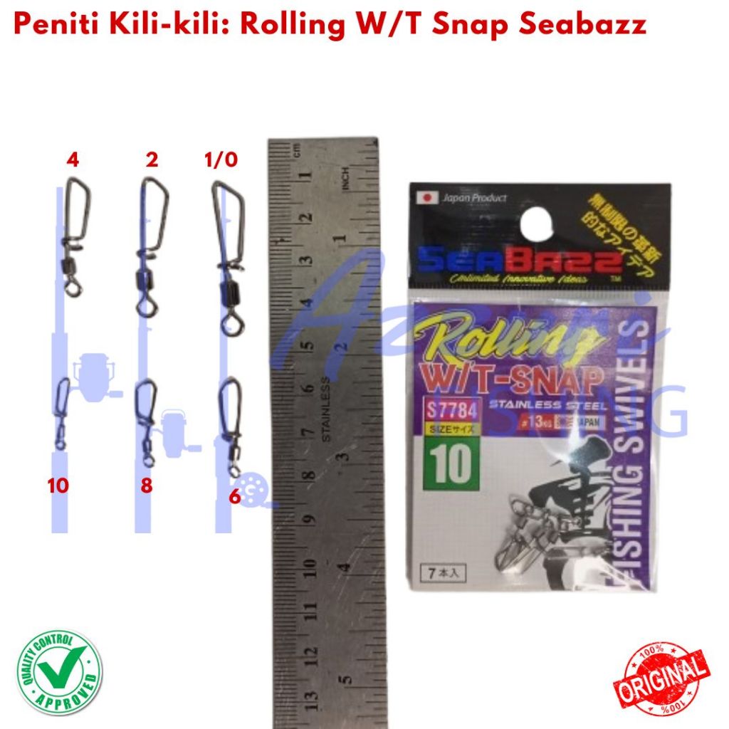 PENITI KILI-KILI ROLLING W/T SNAP SEABAZZ - FISHING SWIVEL / KONEKTOR PANCING