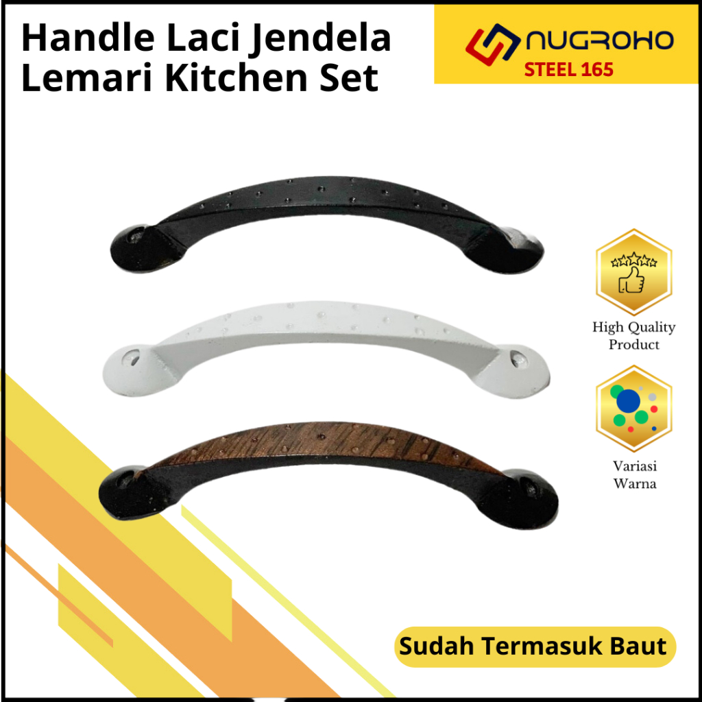 Tarikan Gagang Pegangan  Handle  Laci Jendela Lemari kitchen set 12 cm allumunium