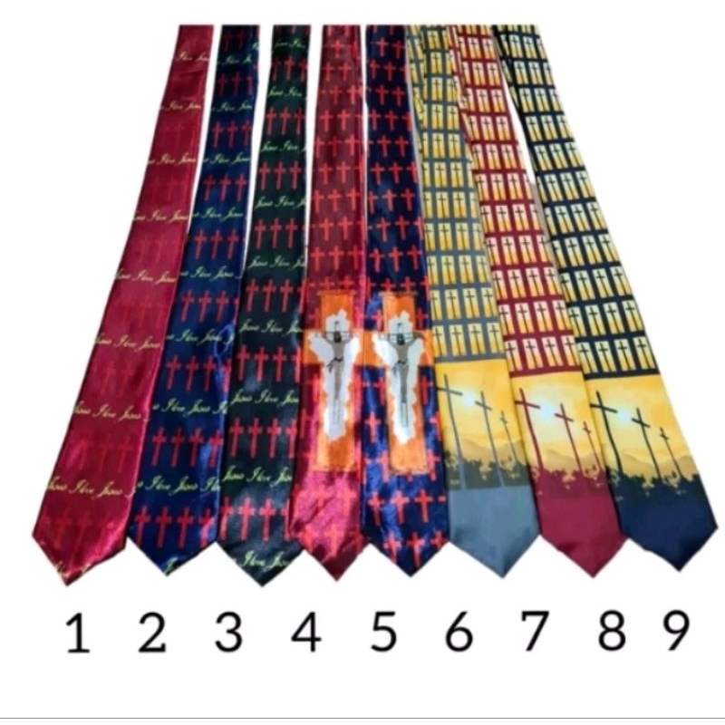 dasi motif rohani salib dasi kristian panjang