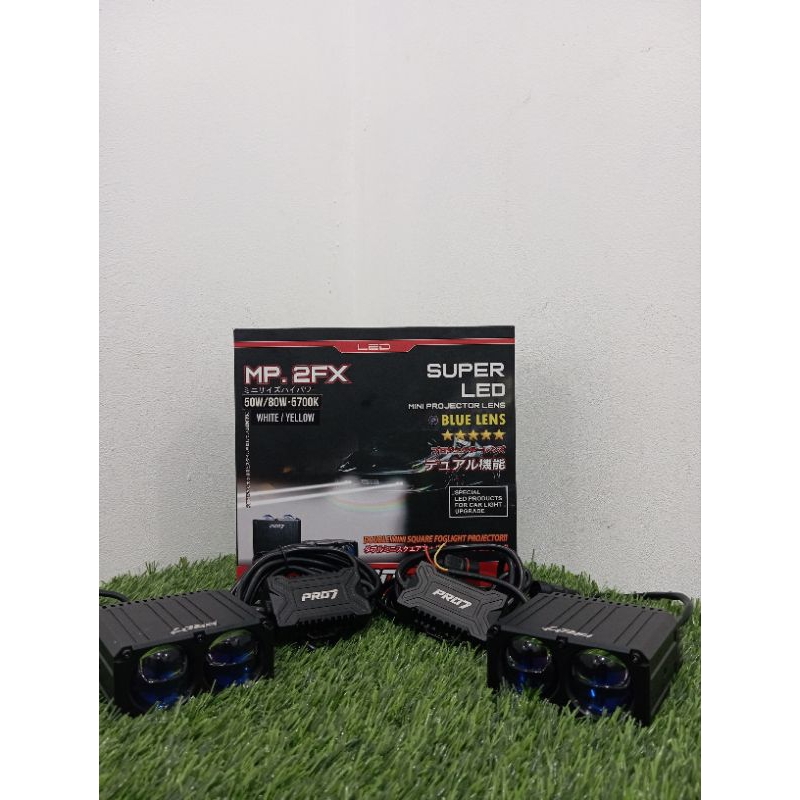 DOUBLE MINI Projie Pro7 MP.2FX Super LED Blue Lens 2x 50W-80W/MP2FX/MP 2FX/ MINI PROJIE 2 MATA BLUEL