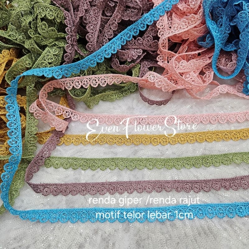 per1roll renda giper/renda rajut motif telor lebar1cm