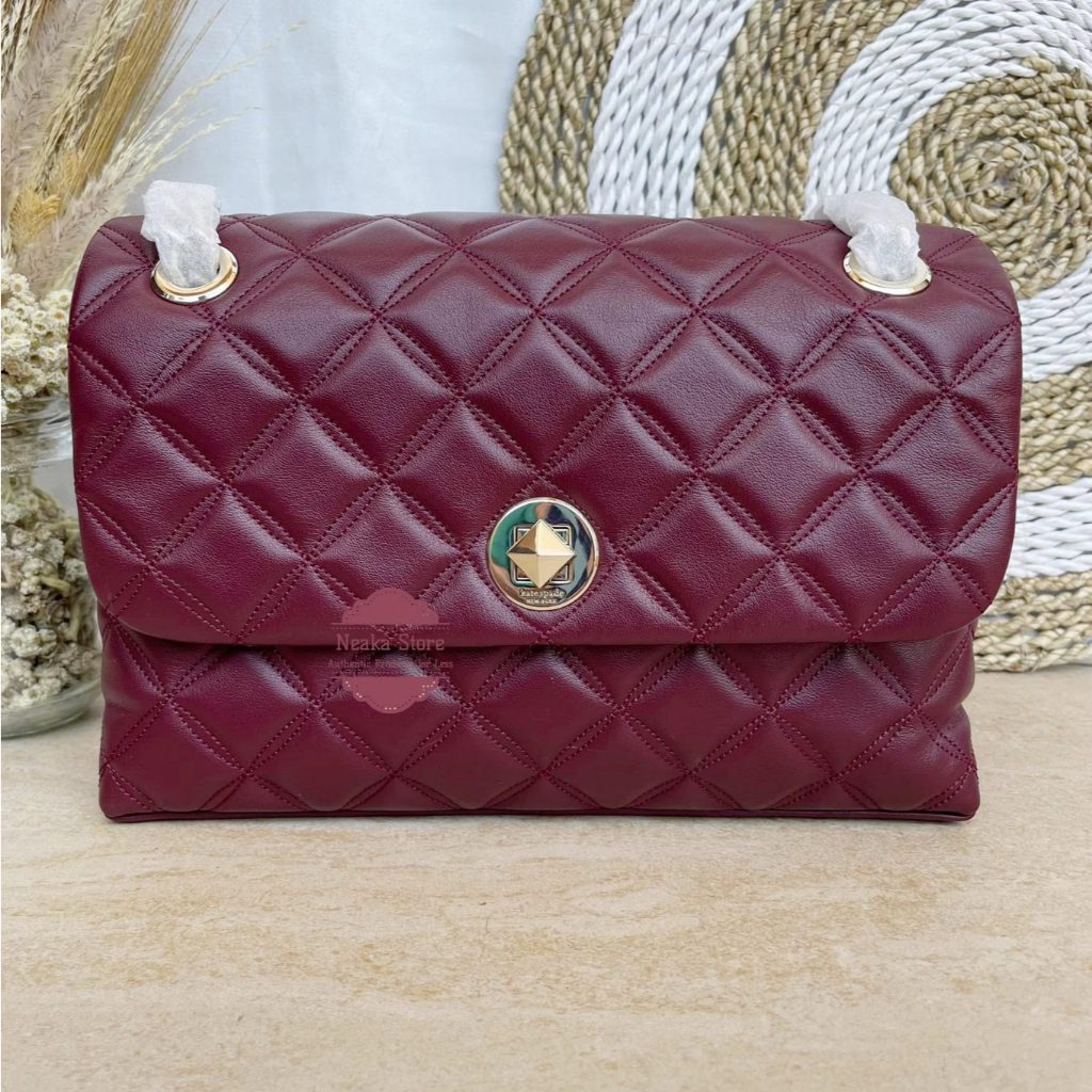 Tas Wanita KS Natalia medium flap shoulder WKRU7076 cherry wood