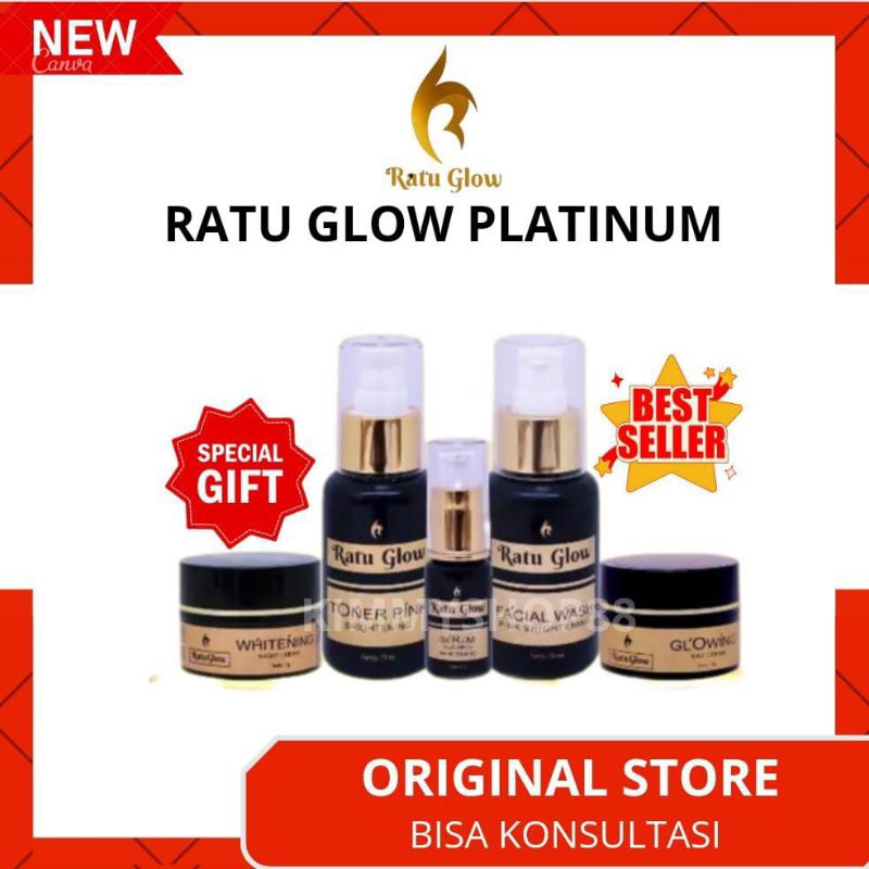 RATU GLOW PLATINUM RATU GLOW SKINCARE BRIGHTENING ACNE PEMUTIH WAJAH PENGHILANG JERAWAT GLOWING ORIG