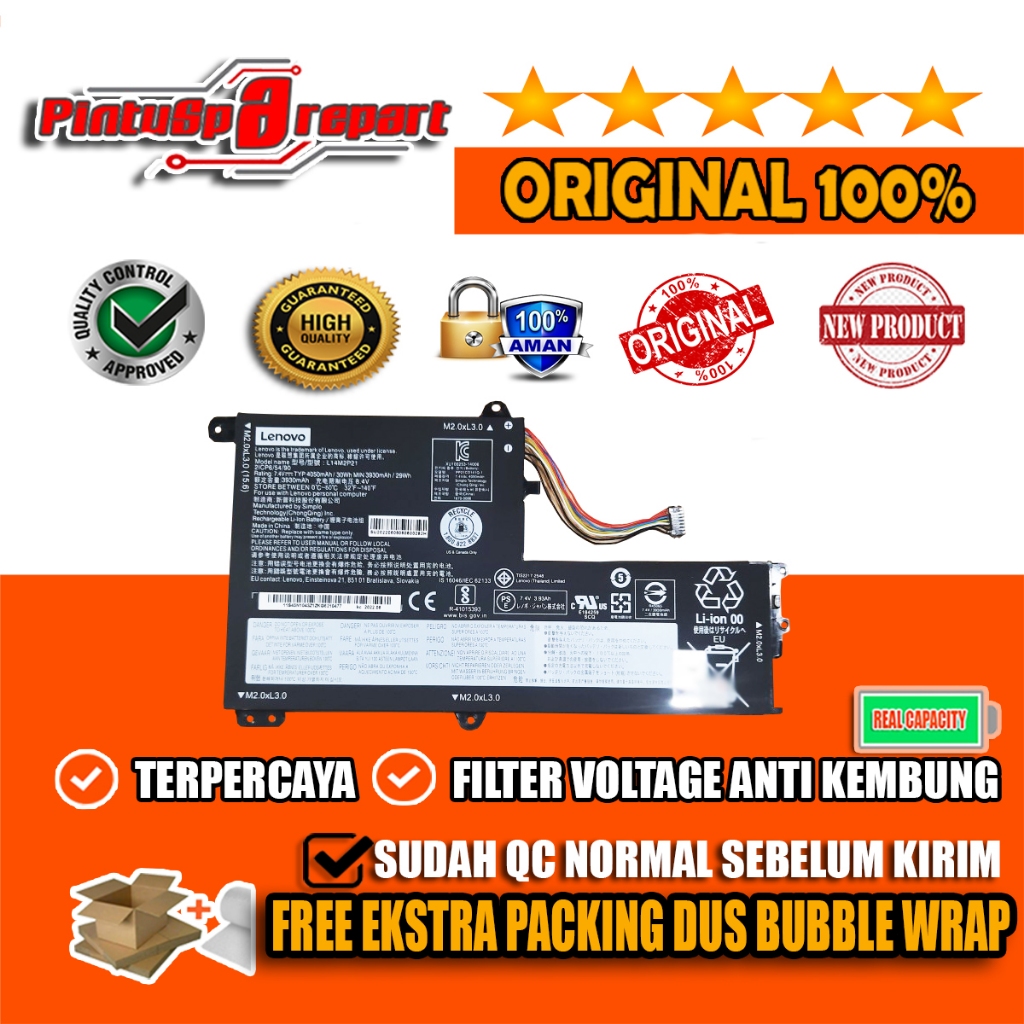 (Genuine L14M2P21) Baterai Original ldeapad 330-15IKB Y0GA 500-14ISK (Model F Type)