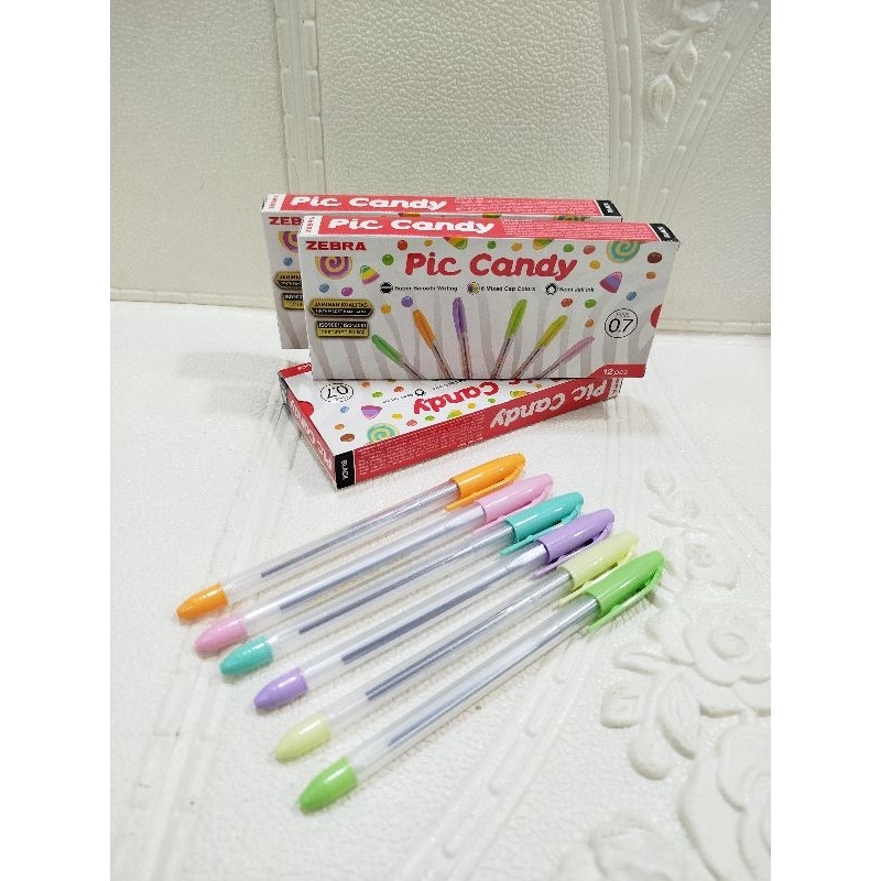 

12pcs PULPEN ZEBRA PIC CANDY TINTA HITAM 0.7mm