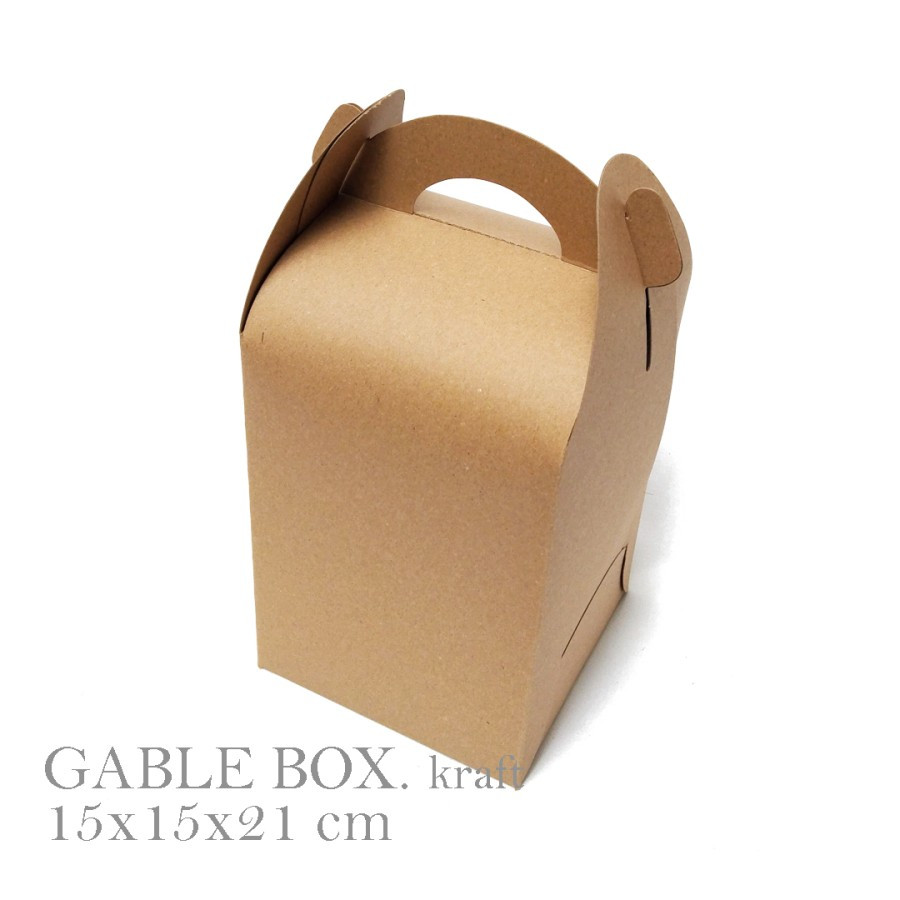 

(10pcs) Gable Box Kemasan Toples Kuker 500gr Dus Tenteng Packaging Snack Parcel Size 15x15x21cm