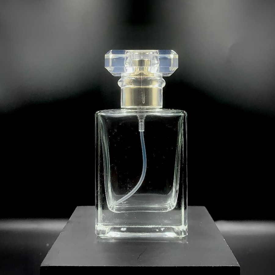 PX383 Botol parfum chanel 30ml tutup dratt gold / Botol parfum 30ml spray kaca kotak tebal transpara