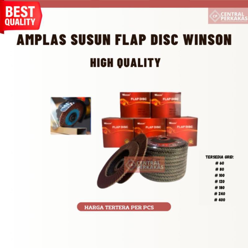 Amplas Susun 4"/ Flap Disc Winson / Amplas Gerinda / Amplas Penghalus / Amplas Susun Termurah