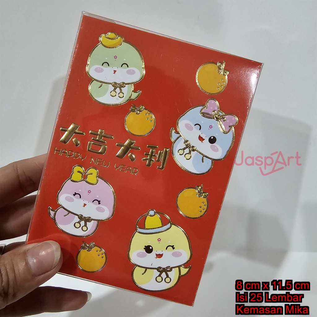 

JASPART ANGPAO IMLEK SHIO ULAR SNAKE 2025 HONG BAO FUNG PAU KOTAK MIKA PERSEGI ISI 25