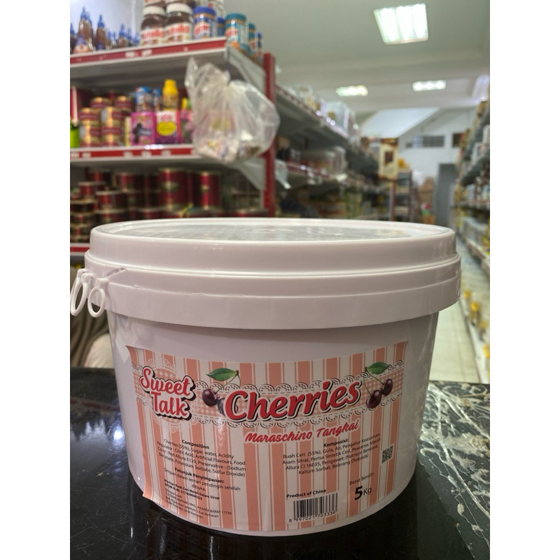 

Buah Cherry Tangkai Sweet Talk / Cherries Maraschino Tangkai 5kg @1pail