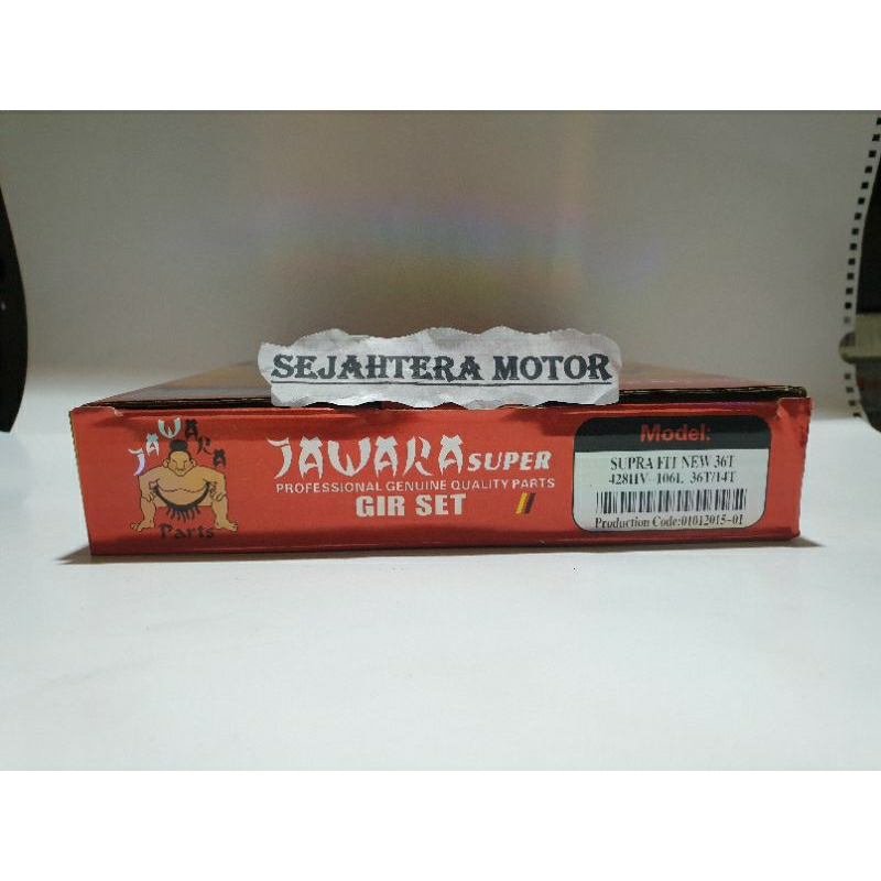 Gear set/paket asli Jawara Supra fit new/Revo Absolute/ Supra 125 Karbu (KTL)