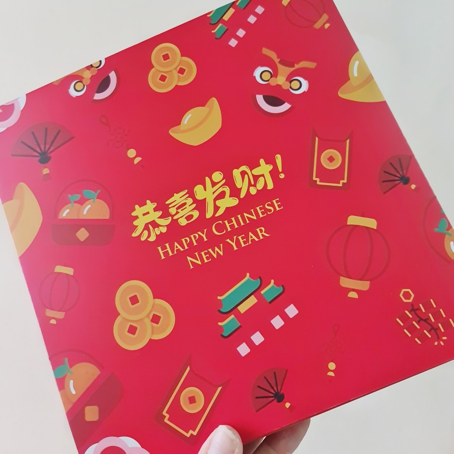 

(5pcs) Box Imlek Sekat 9 Kemasan Nastar Cookies Dus Parcel Chinese New Year Size 24x24x4cm