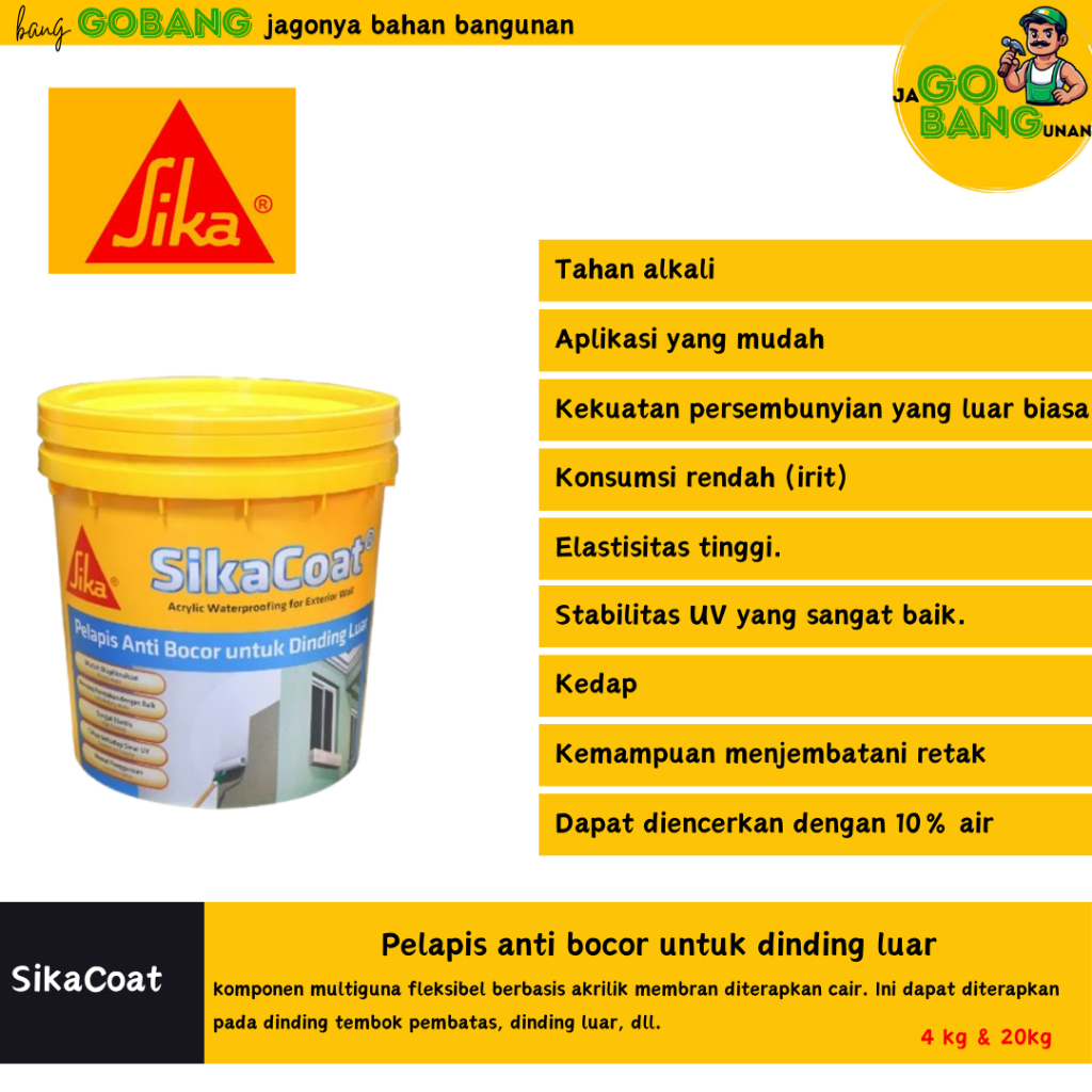 SikaCoat Pelapis Anti bocor untuk dinding luar