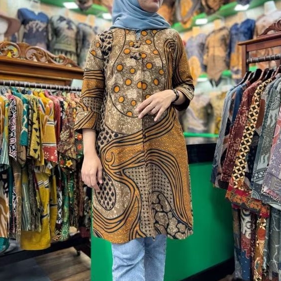 TUNIK QISTINA BATIK KATUN MOTIF TERLARIS KENDIL