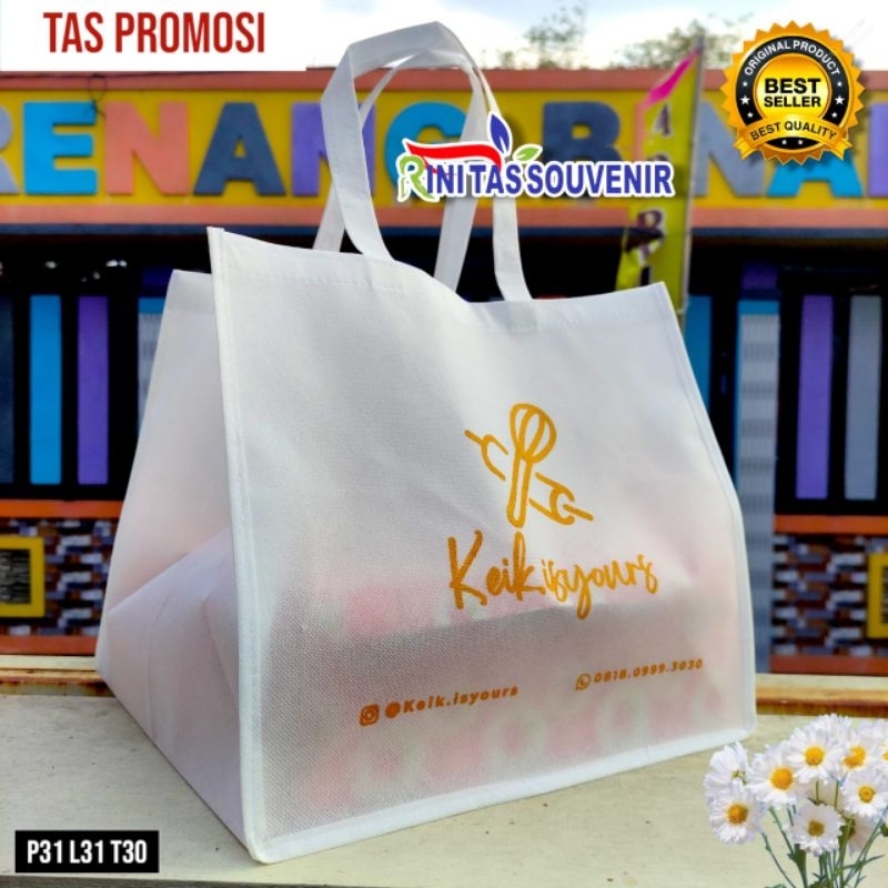 

Tas Souvenir Pernikahan Tas Spunbond Sablon Custom Tas Catering Tas Promosi
