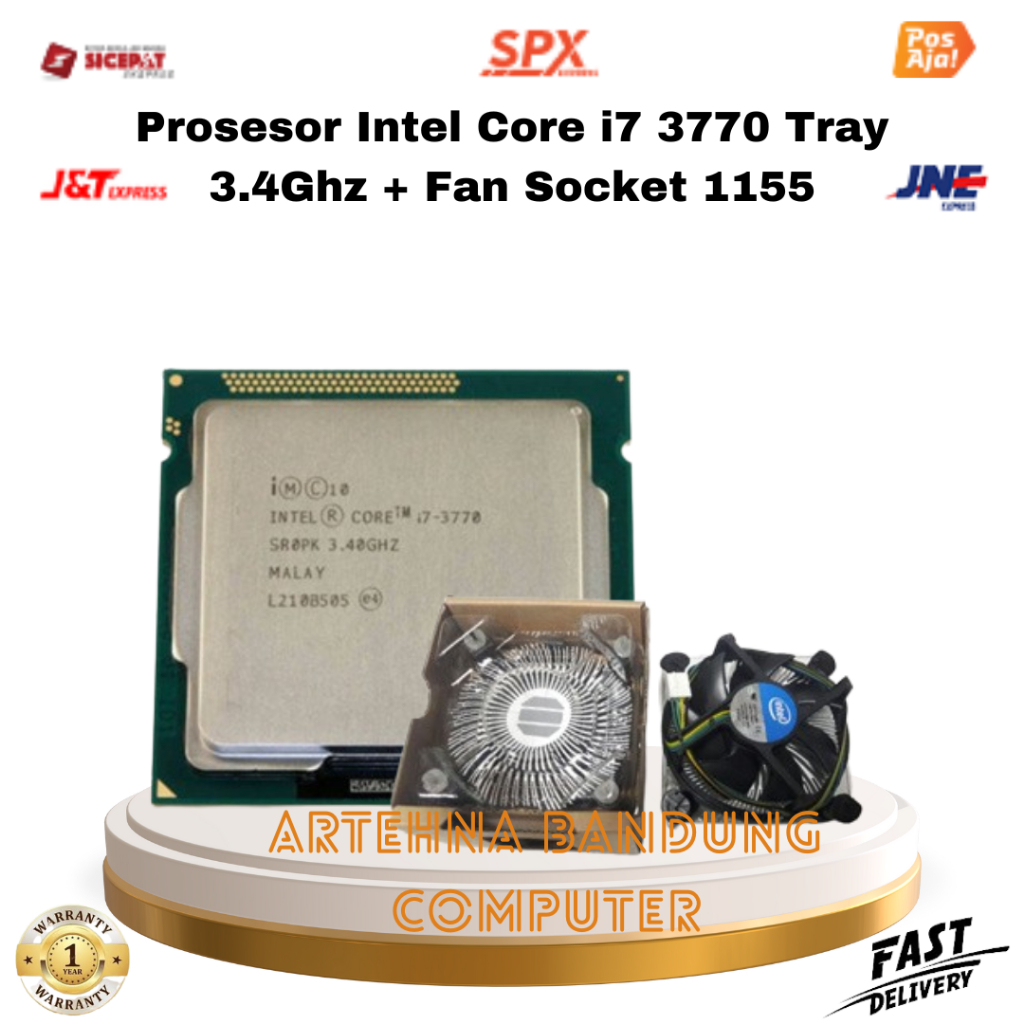 Prosesor Intel Core i7 3770 Tray 3.4Ghz + Fan Socket 1155