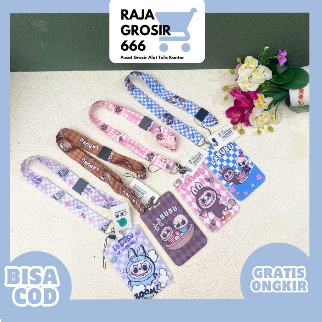 

LANYARD KARTU NAMA LABUBU MN-1499 / Card Holder Sanrio Tempat kartu Flazz E Money Transjakarta / Photocase Card Holder Kuromi Purin Melody Kuromi