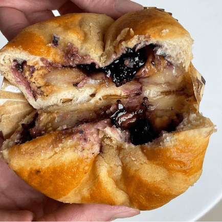 

PB&J Mochi Bun (Blueberry) - Gram and Dough