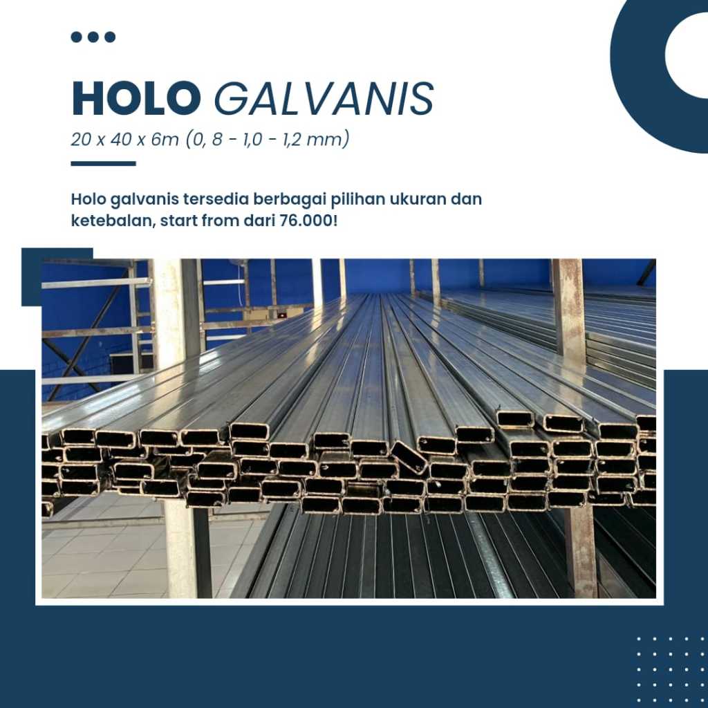 BESI HOLO GALVANIS 2x4 PANJANG 6m