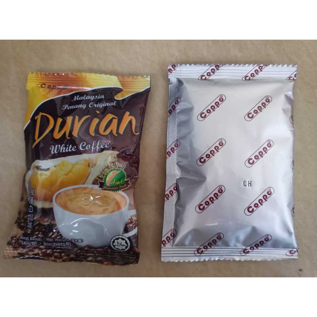 

COPPO White Coffee Durian | Coppo Coffee Hazel Hazelnut | Coppo Kopi Penang Malaysia Original Sachet / Saset Eceran 38gr