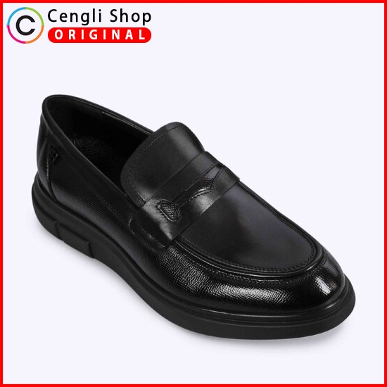 EVERBEST SEPATU LOAFERS PRIA ORIGINAL FORMAL PANTOFEL SLIP ON LOAFER KULIT ASLI ORI HITAM BLACK EM45