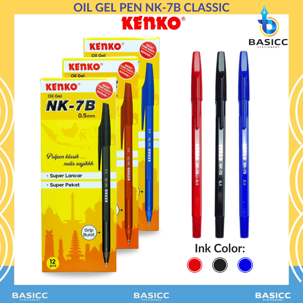 

Kenko Oil Gel Pen 0,5mm NK-7B | @ 1Ktk=12Pen
